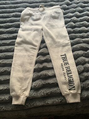 True Religion Off-White Logo Sweat Joggers